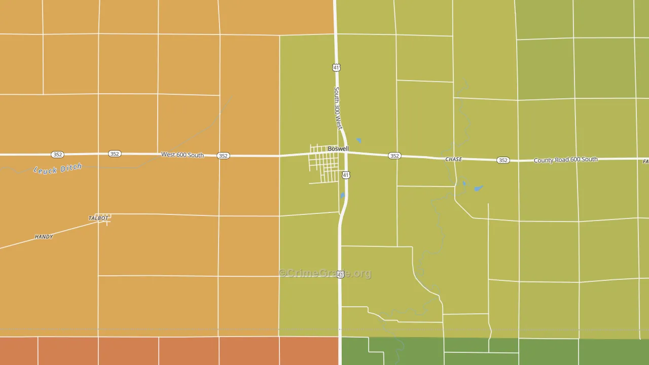 Boswell, IN Map of Assault Rates