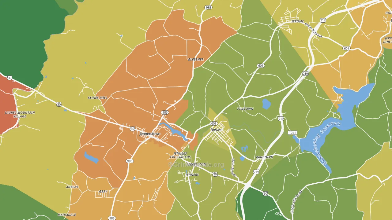 Boswell, PA Map of Assault Rates