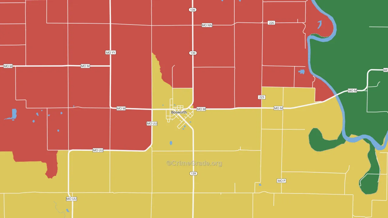 Bosworth, MO Map of Assault Rates