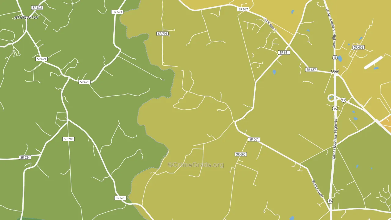 Botha, VA Map of Assault Rates