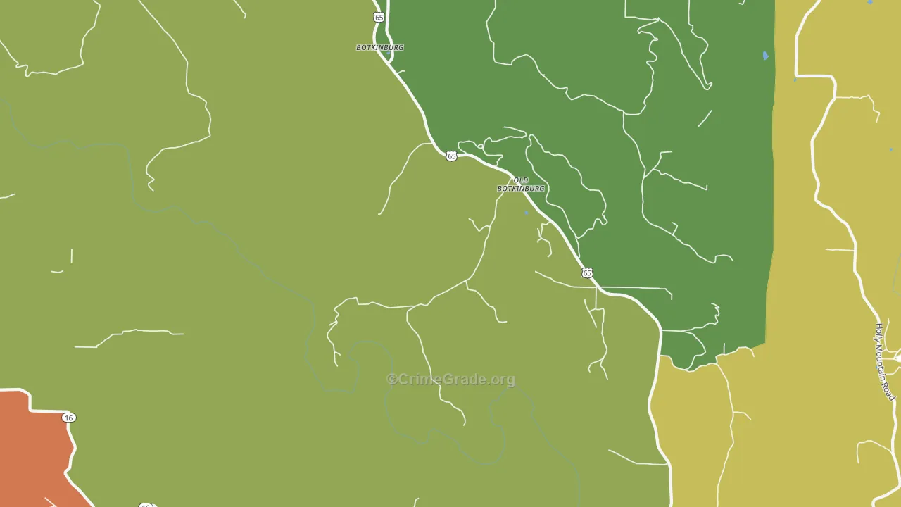Botkinburg, AR Map of Assault Rates