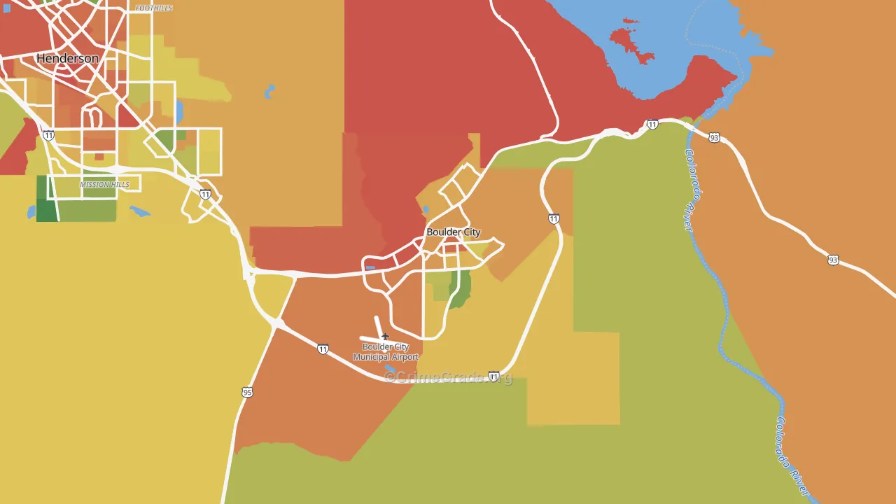 Boulder City, NV Map of Assault Rates