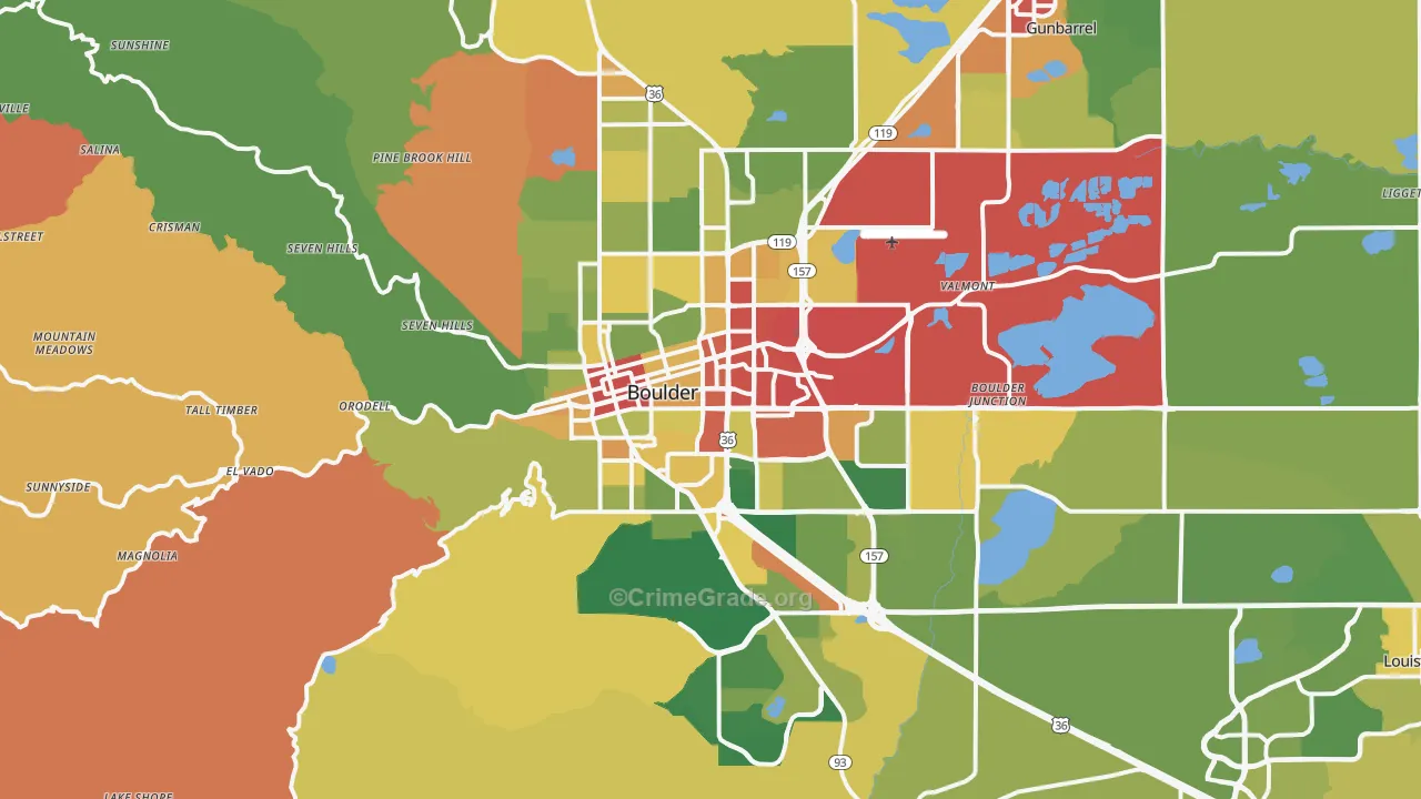Boulder, CO Map of Assault Rates