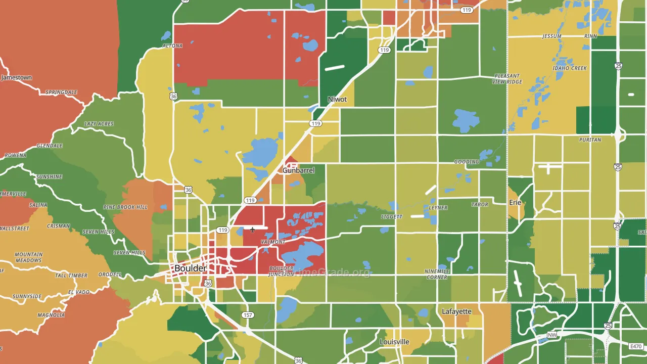 Boulder County, CO Map of Assault Rates