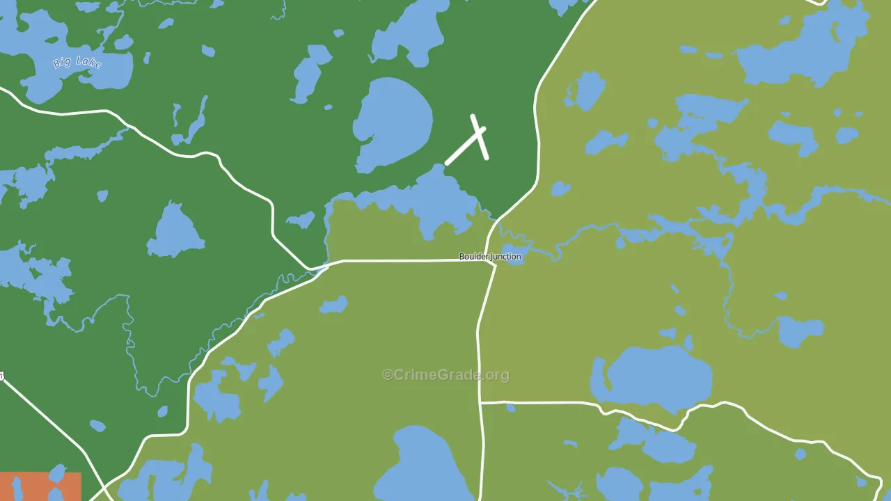 Boulder Junction, WI Map of Assault Rates