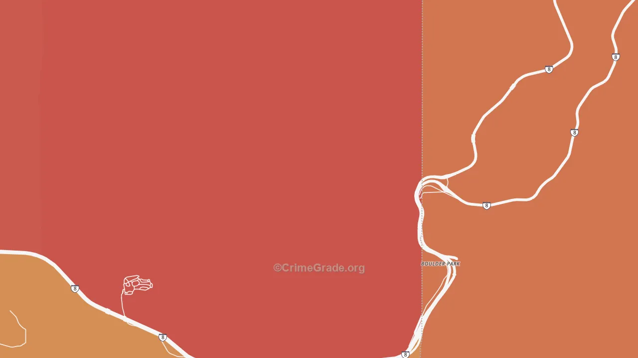 Boulder Park, CA Map of Assault Rates