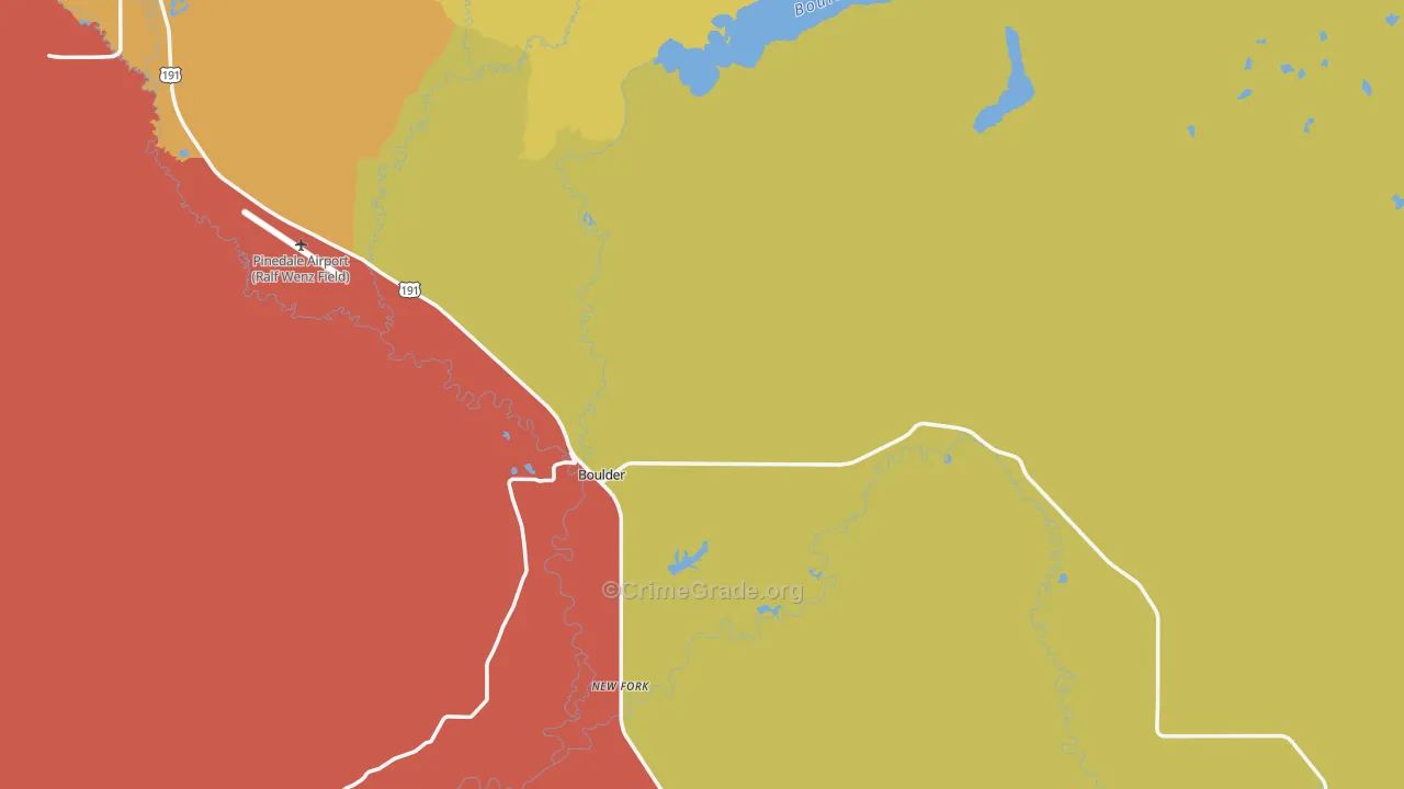 Boulder, WY Map of Assault Rates