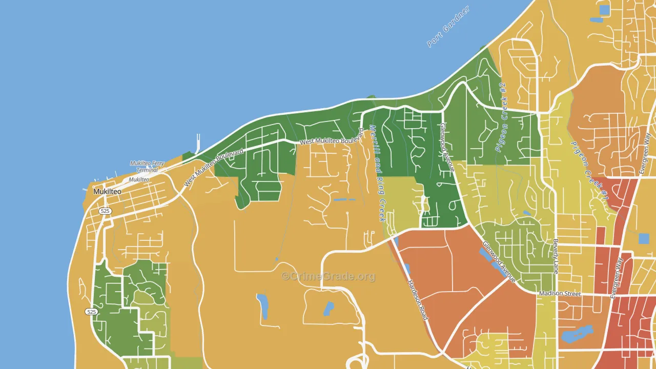 Boulevard Bluffs, Everett, WA Map of Assault Rates