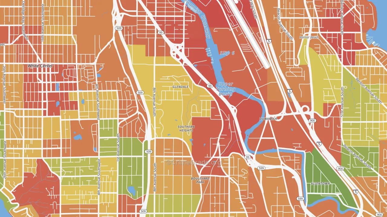 Boulevard Park, WA Map of Assault Rates