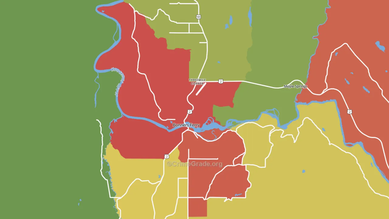 Boundary County, ID Map of Assault Rates