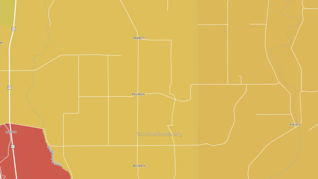 Bourbon, MS Map of Assault Rates
