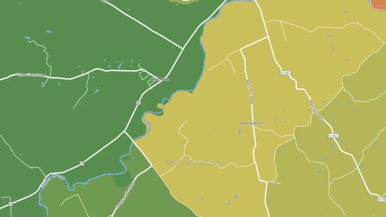 Bourneville, OH Map of Assault Rates