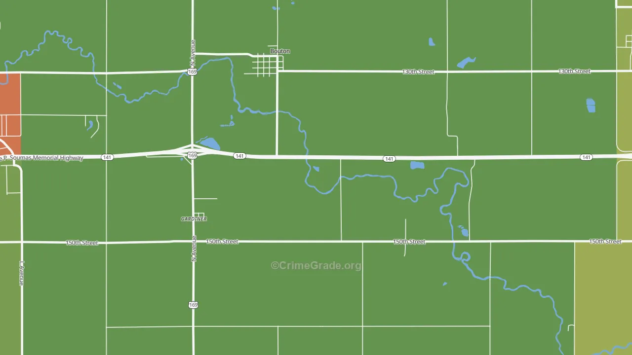 Bouton, IA Map of Assault Rates