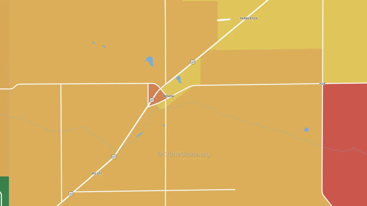 Bovina, TX Map of Assault Rates