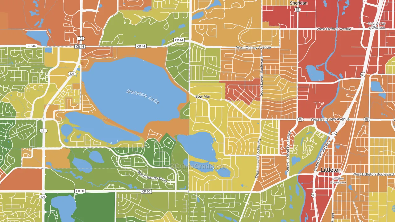 Bow Mar, CO Map of Assault Rates
