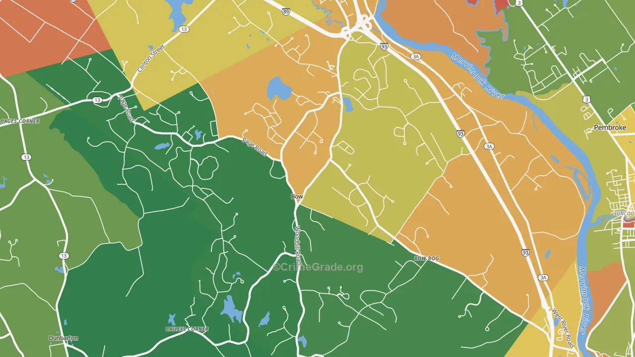 Bow, NH Map of Assault Rates