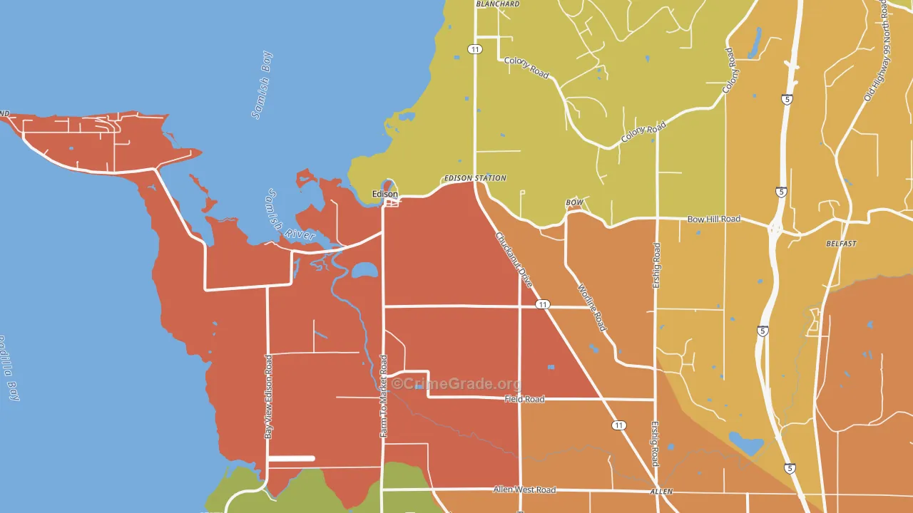 Bow, WA Map of Assault Rates