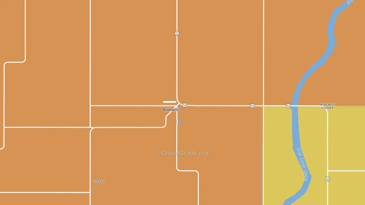 Bowbells, ND Map of Assault Rates