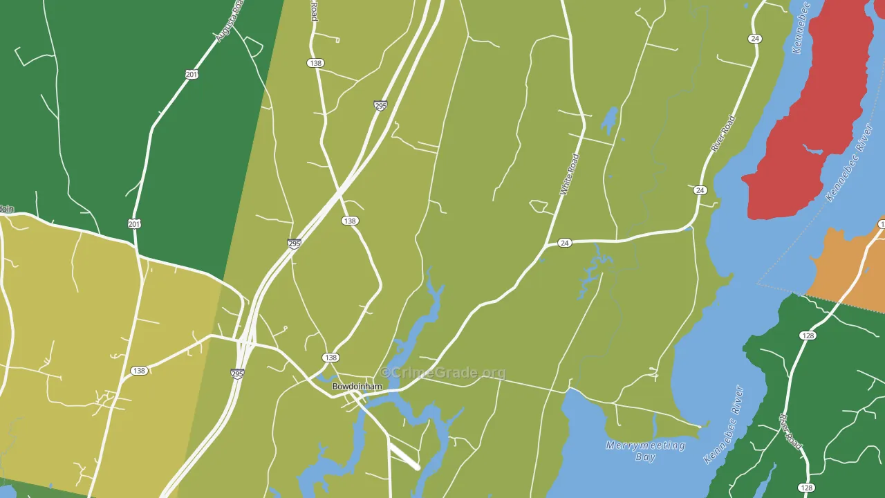 Bowdoinham, ME Map of Assault Rates