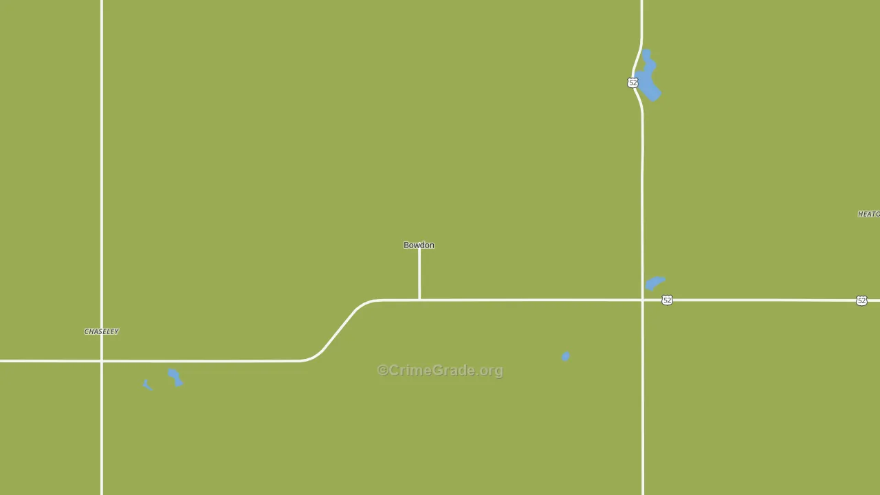 Bowdon, ND Map of Assault Rates