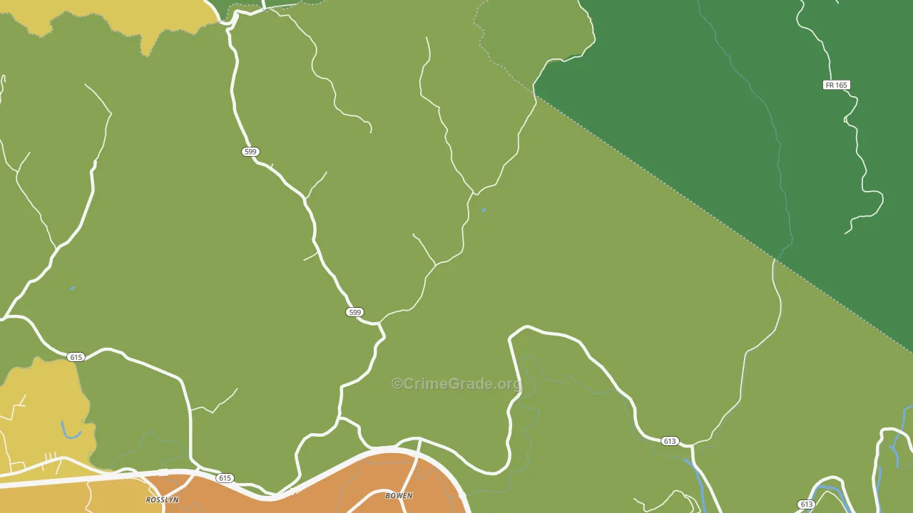 Bowen, KY Map of Assault Rates
