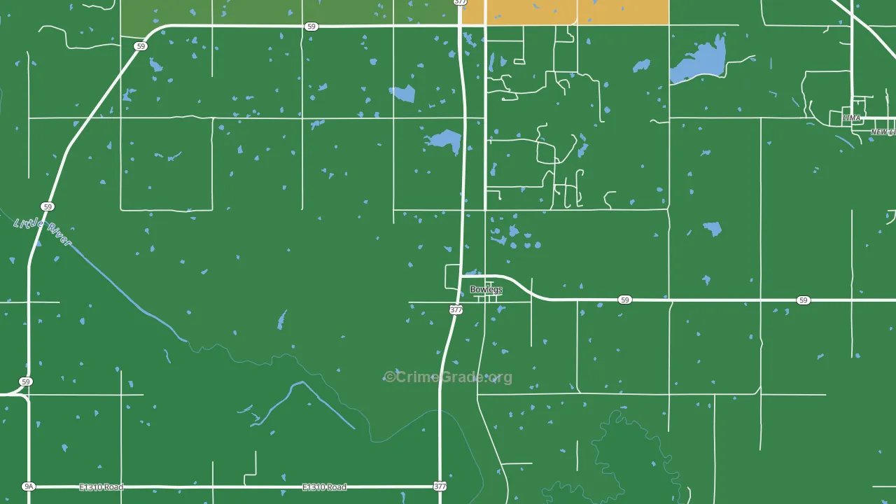 Bowlegs, OK Map of Assault Rates