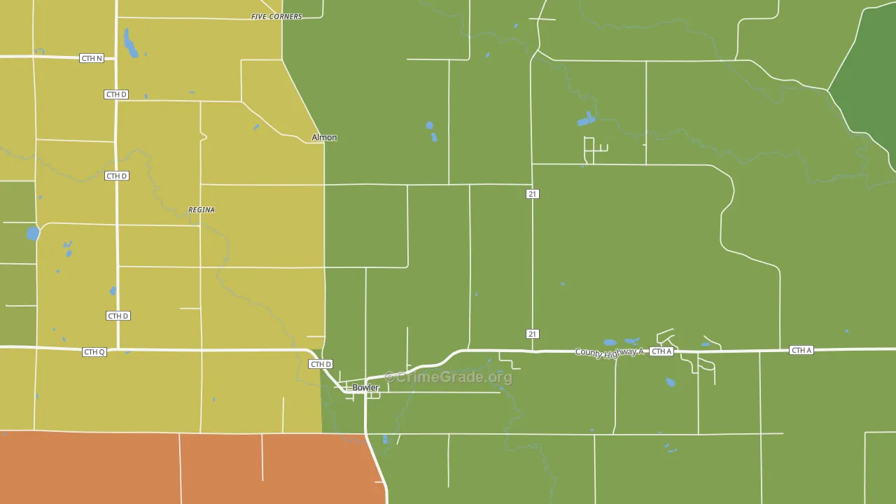 Bowler, WI Map of Assault Rates