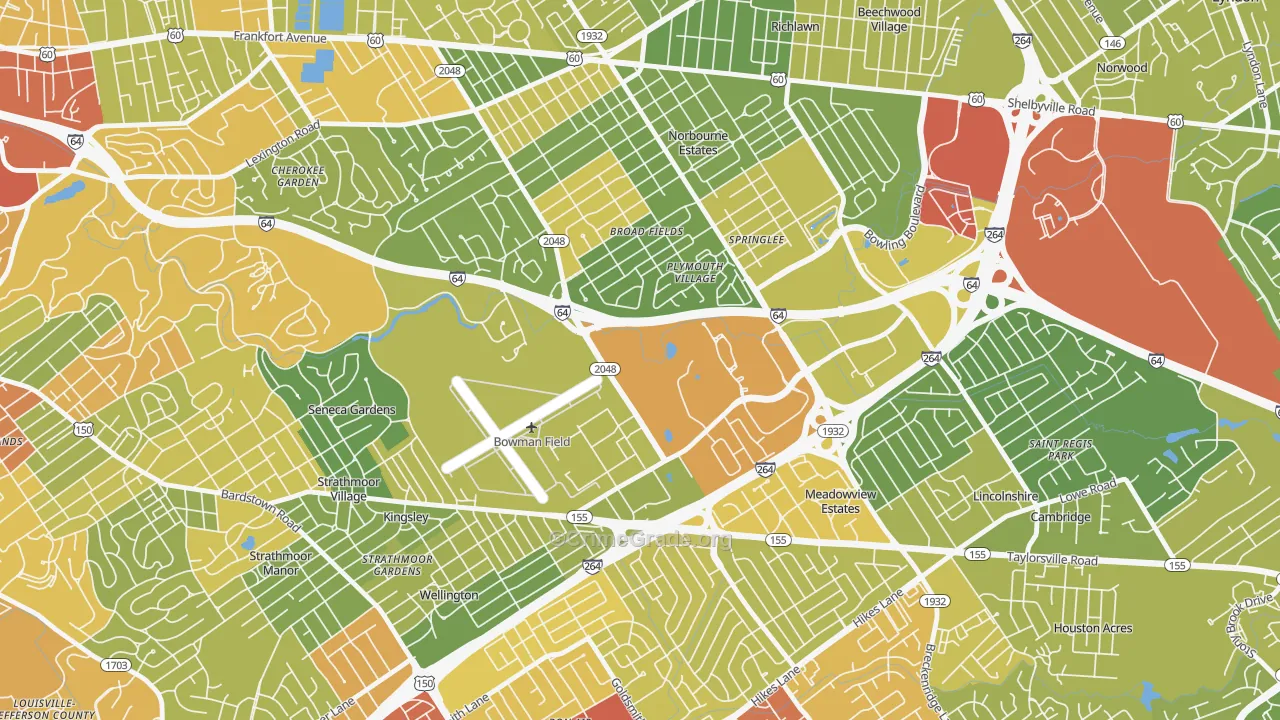 Bowman, Louisville, KY Map of Assault Rates