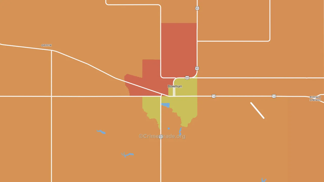 Bowman, ND Map of Assault Rates