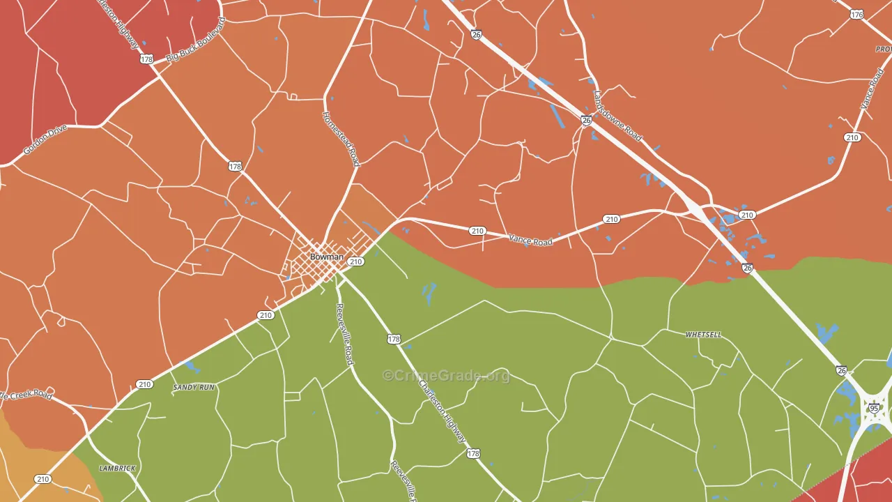 Bowman, SC Map of Assault Rates