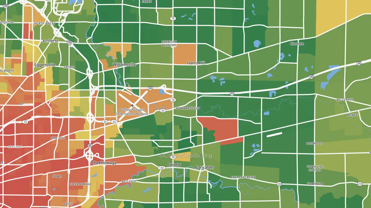 Bowmansville, NY Map of Assault Rates