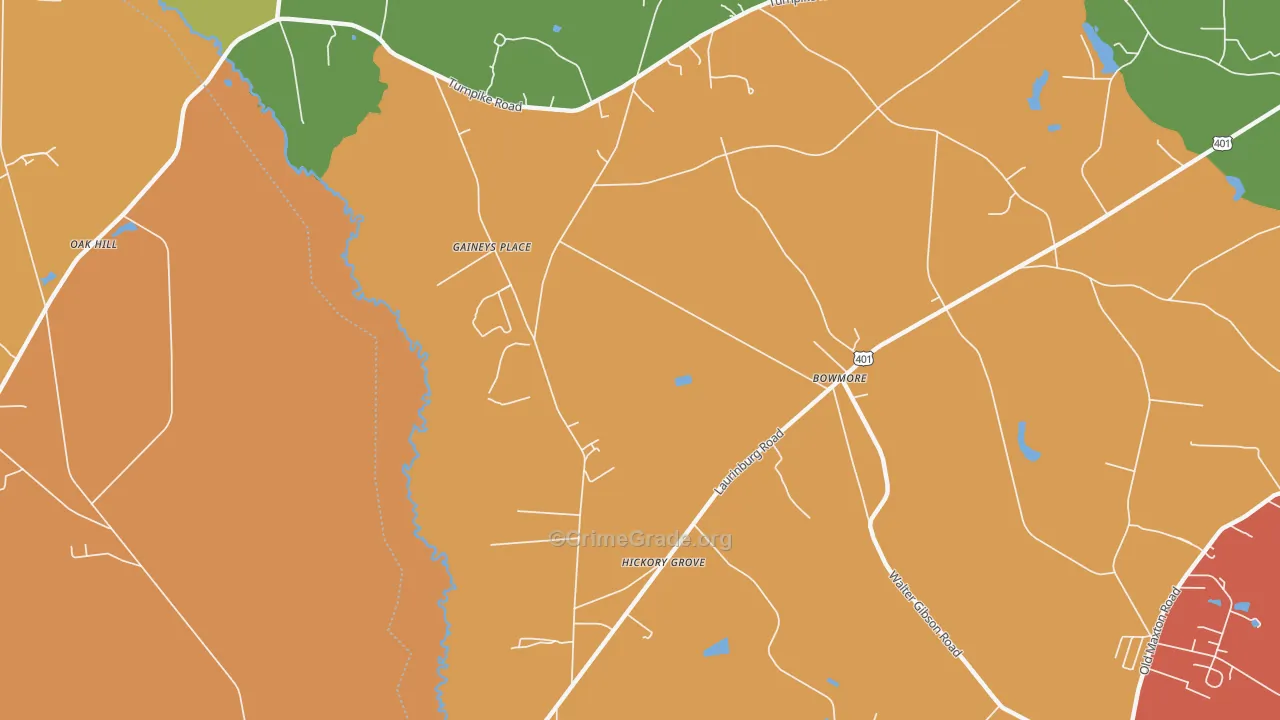 Bowmore, NC Map of Assault Rates
