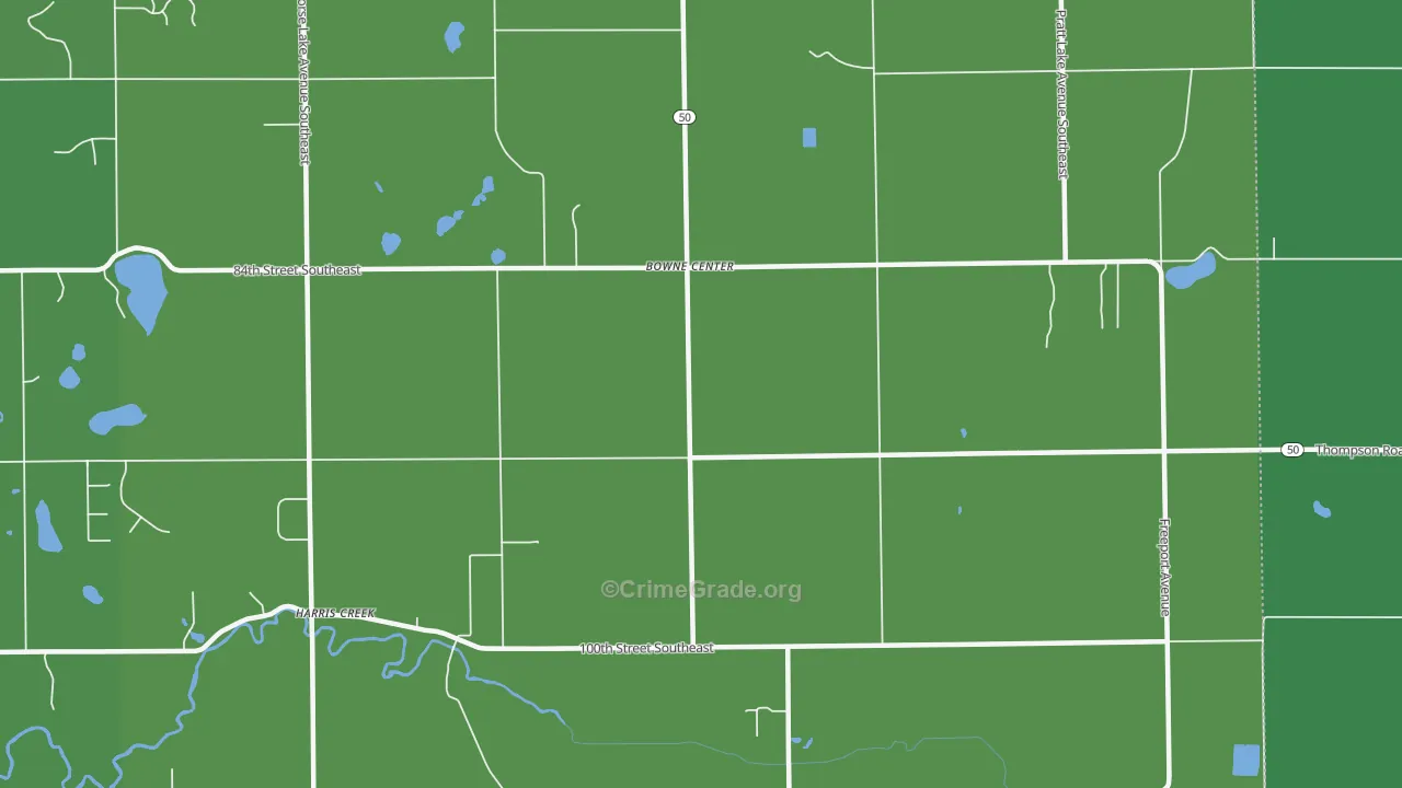 Bowne Center, MI Map of Assault Rates
