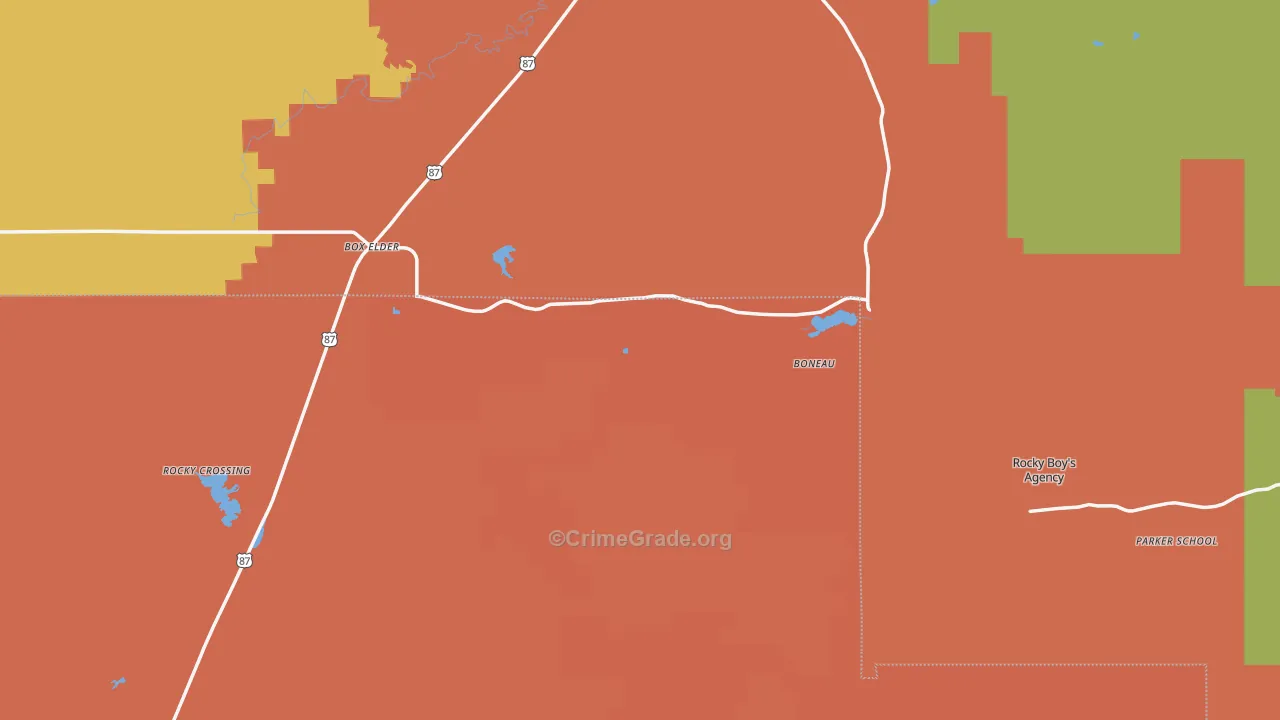 Box Elder, MT Map of Assault Rates