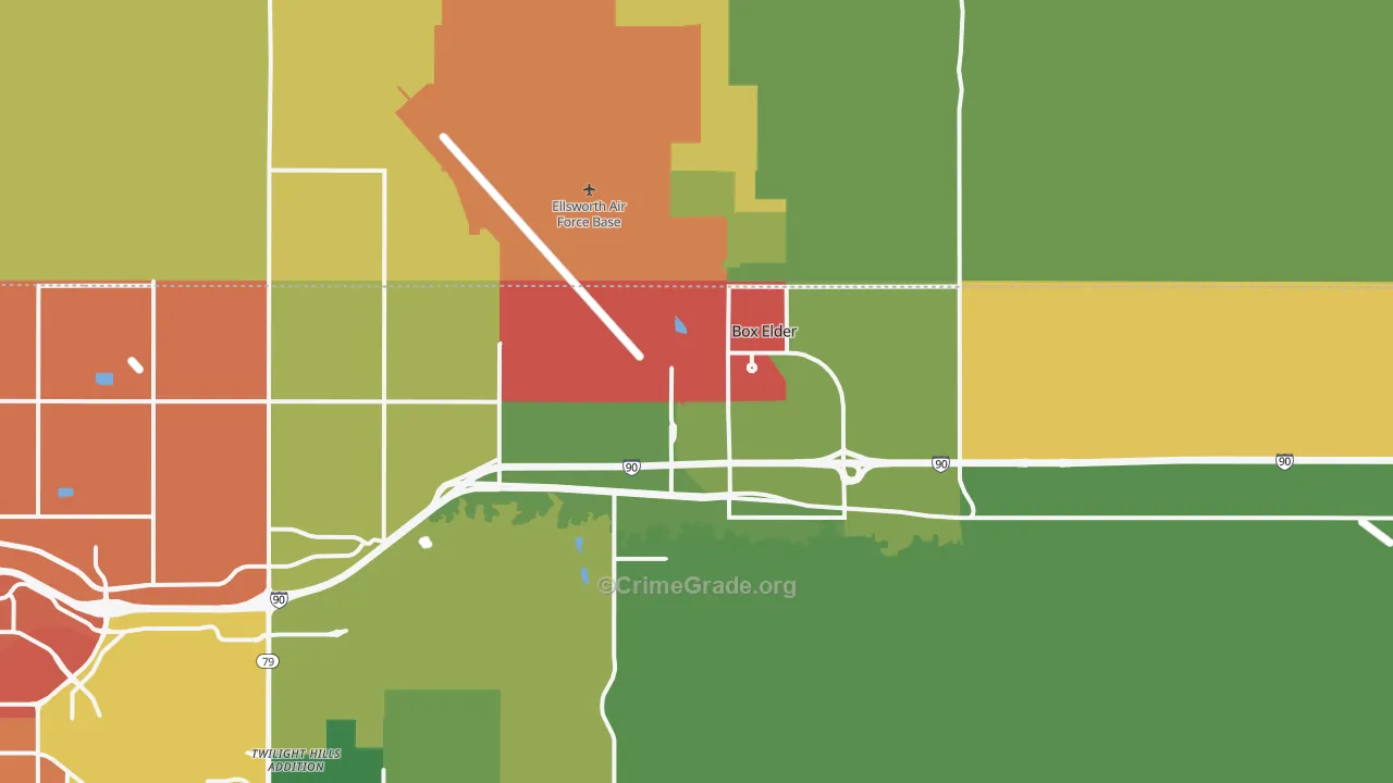 Box Elder, SD Map of Assault Rates