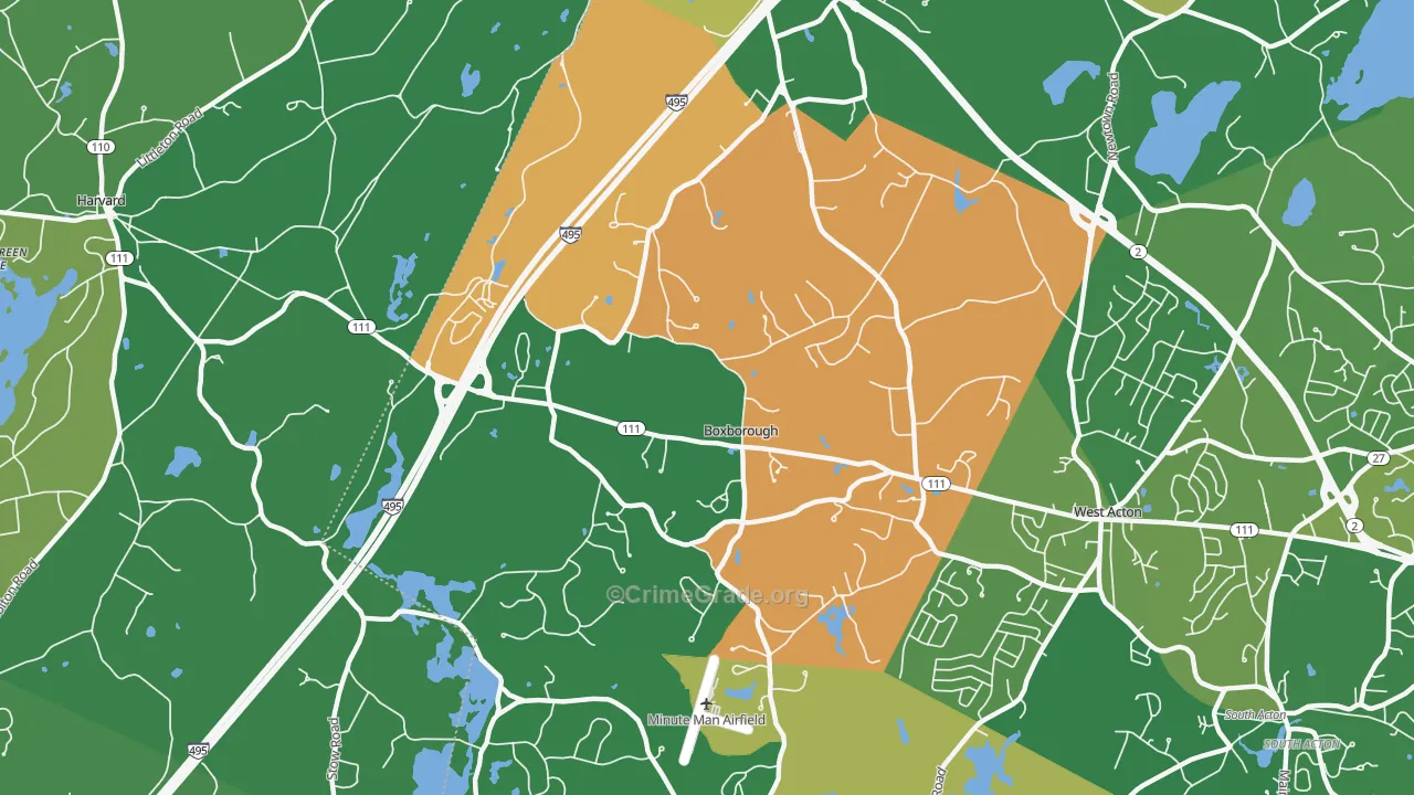 Boxborough, MA Map of Assault Rates