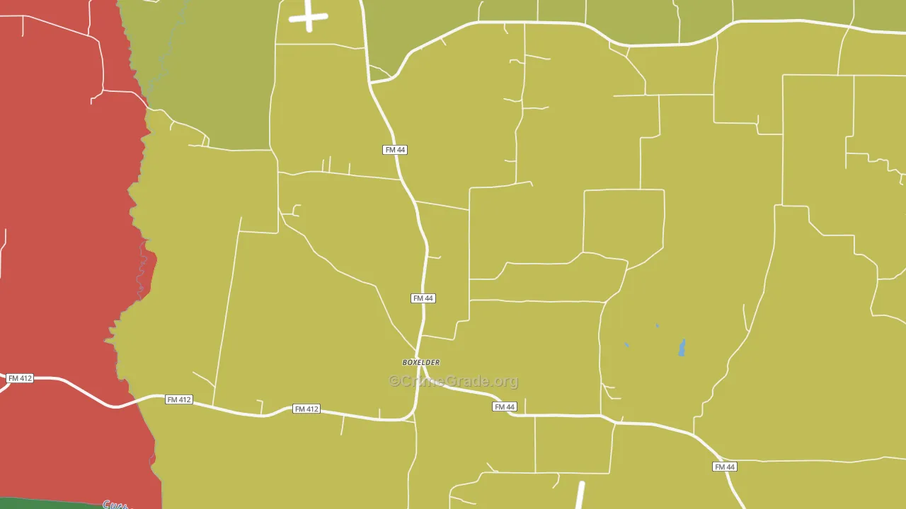 Boxelder, TX Map of Assault Rates