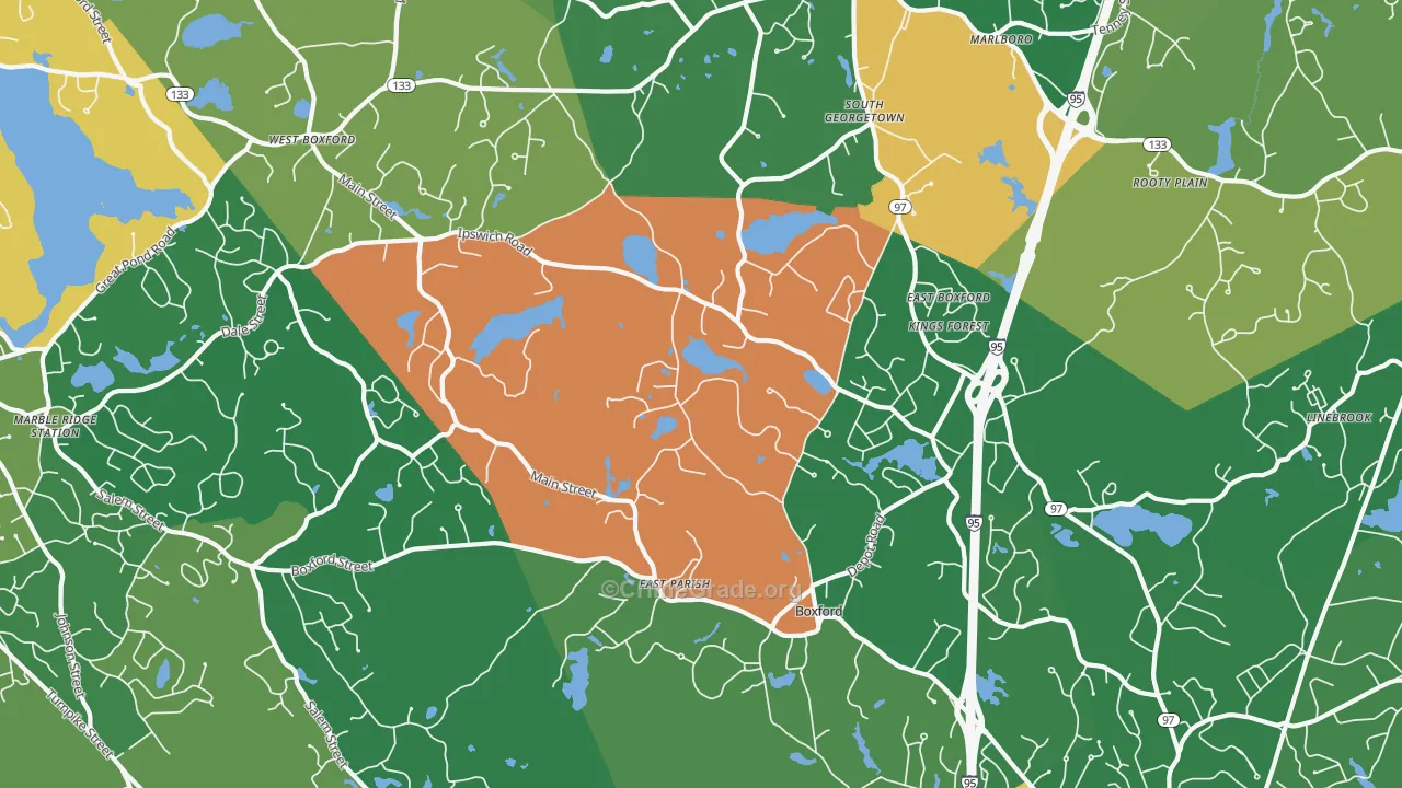 Boxford, MA Map of Assault Rates
