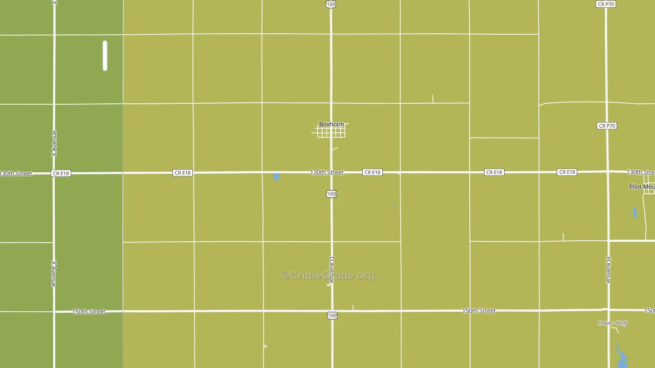 Boxholm, IA Map of Assault Rates