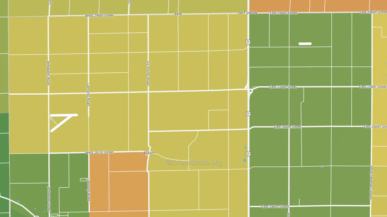 Boxley, IN Map of Assault Rates