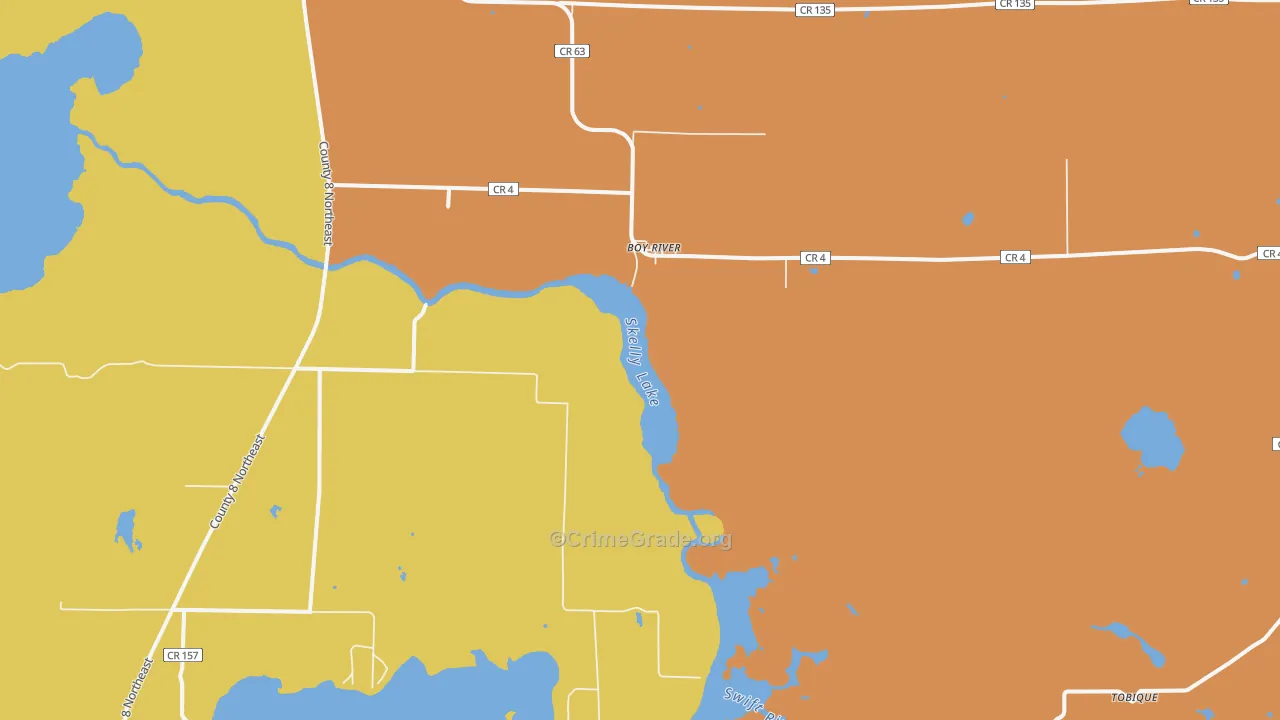 Boy River, MN Map of Assault Rates