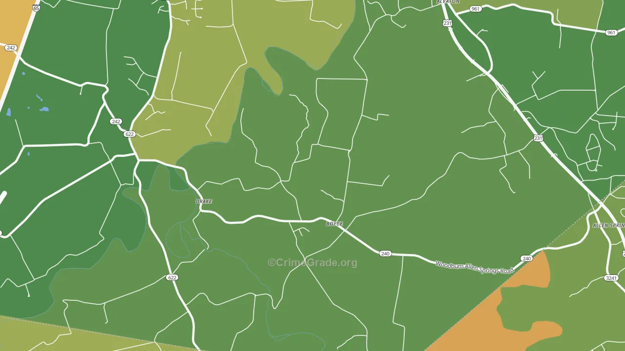 Boyce, KY Map of Assault Rates