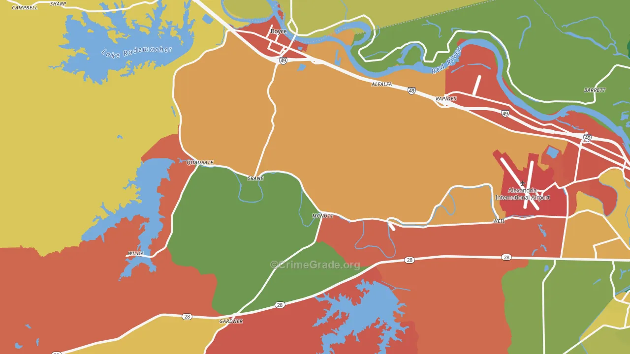 Boyce, LA Map of Assault Rates