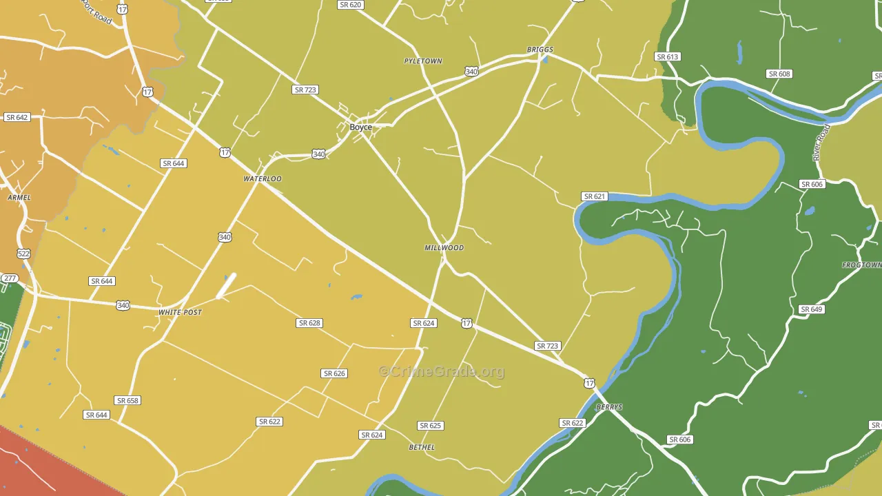 Boyce, VA Map of Assault Rates