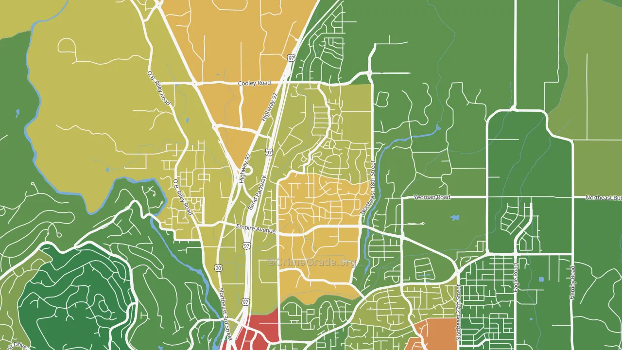 Boyd Acres, Bend, OR Map of Assault Rates