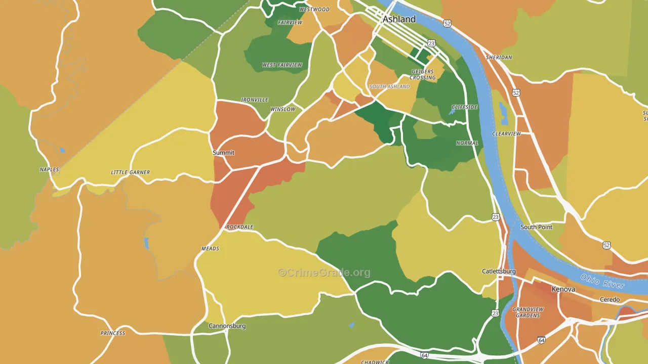 Boyd County, KY Map of Assault Rates