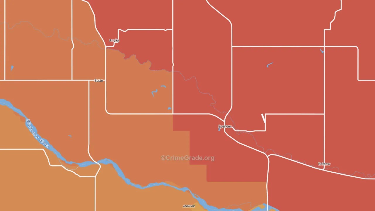 Boyd County, NE Map of Assault Rates