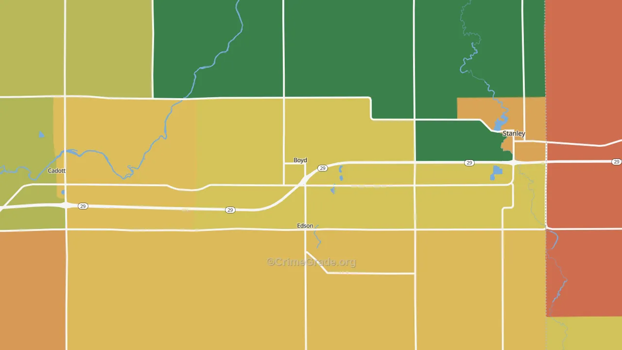Boyd, WI Map of Assault Rates