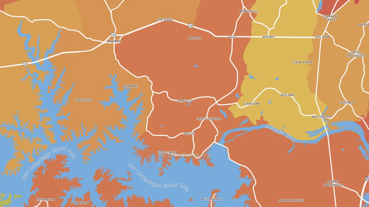 Boydton, VA Map of Assault Rates