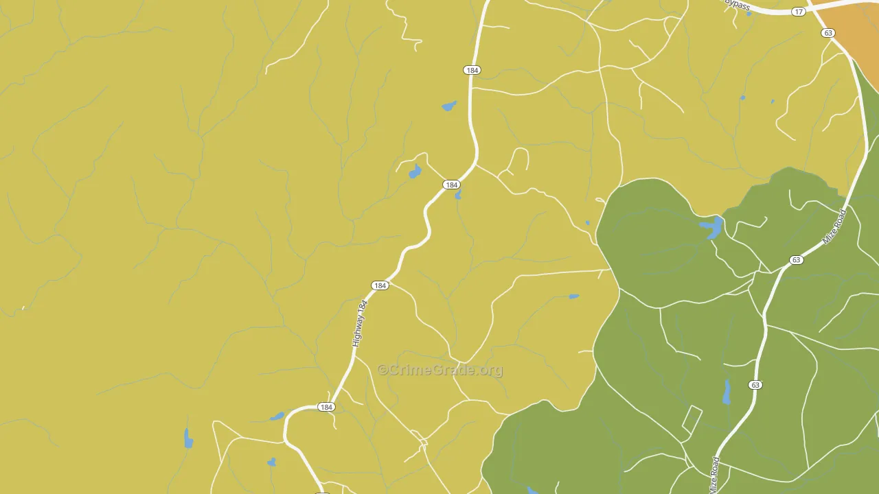 Boydville, GA Map of Assault Rates